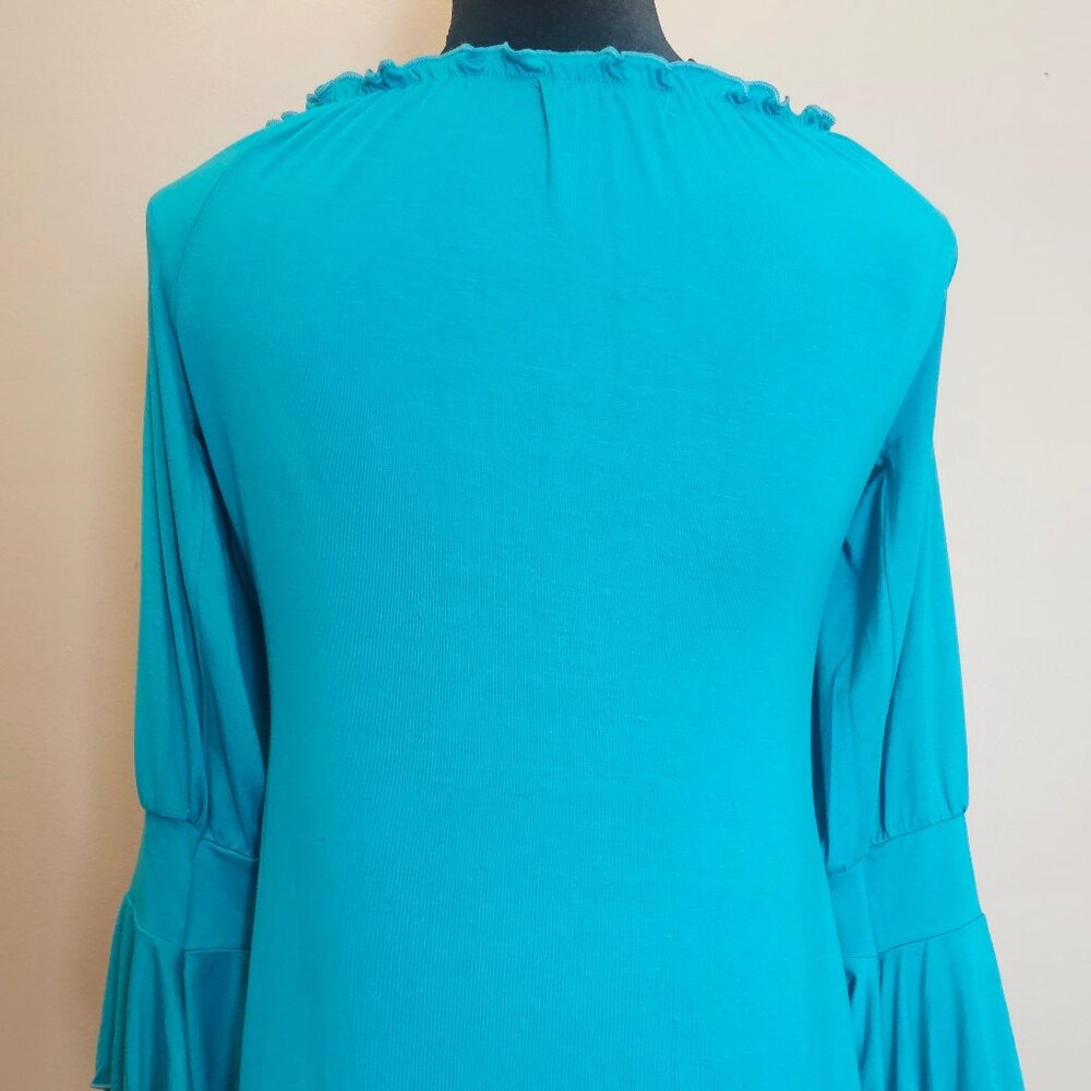 Boho Asymmetrical Peasant Tunic Never Worn Turquoise - Picture 4 of 5